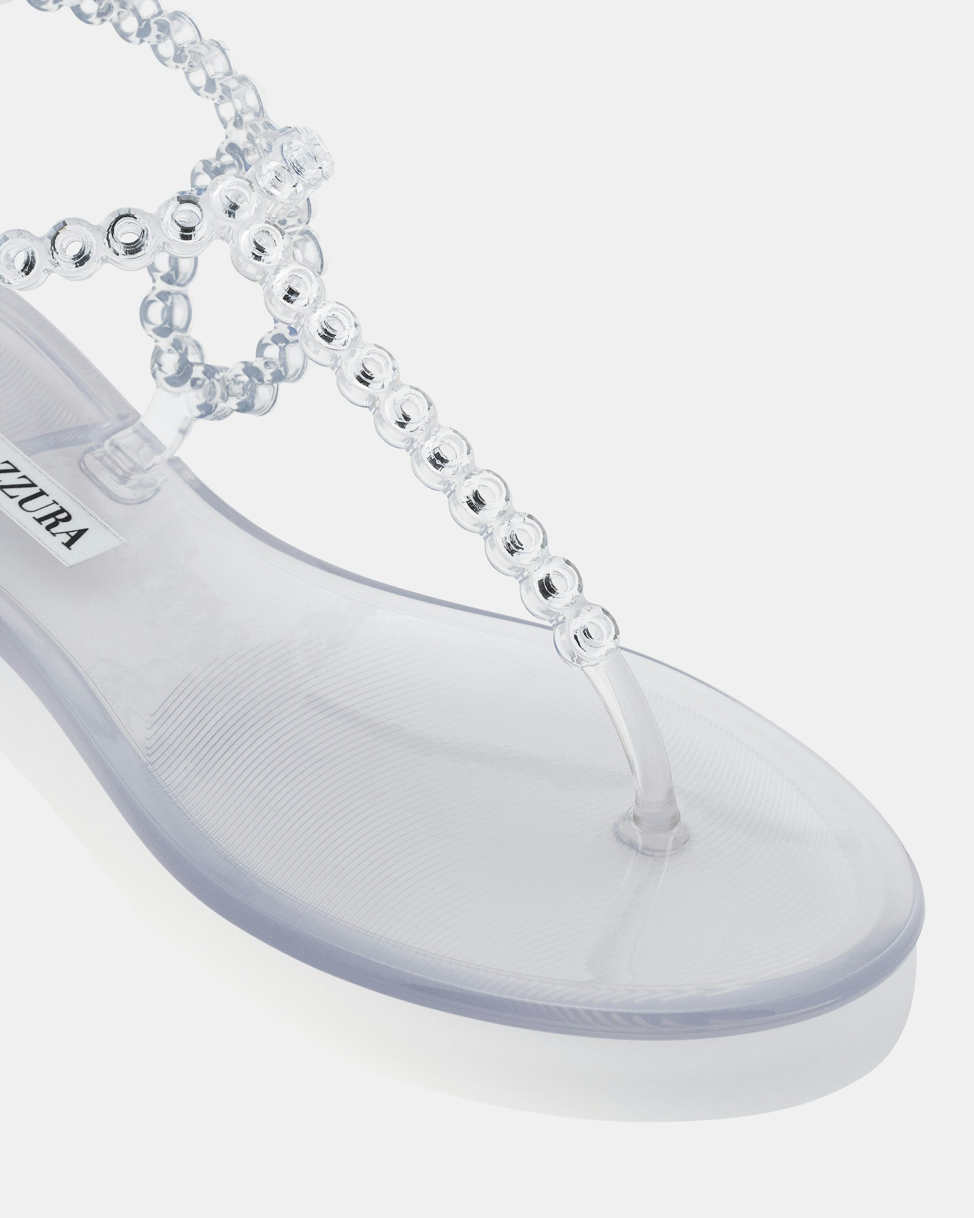 Almost Bare Crystal Jelly Sandal Flat | Transparent jelly flat